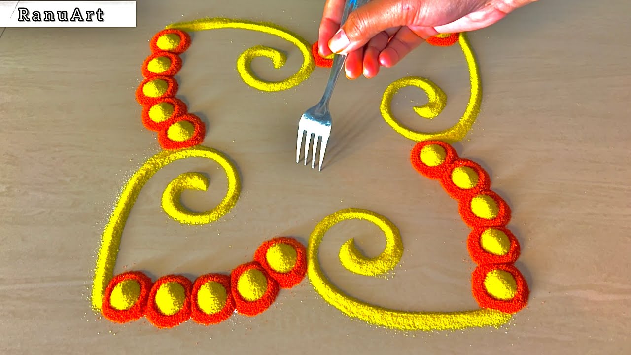 Super Easy Rangoli Design for Beginners | Beautiful & Quick Rangoli Tutorial ✨Ranu Art