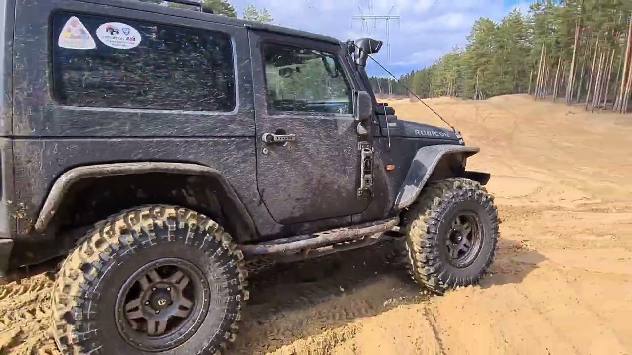 Jeep wrangler rubicon. Новые колёса 37', новые пружины лифт + 10 см. Первый выезд проверка.