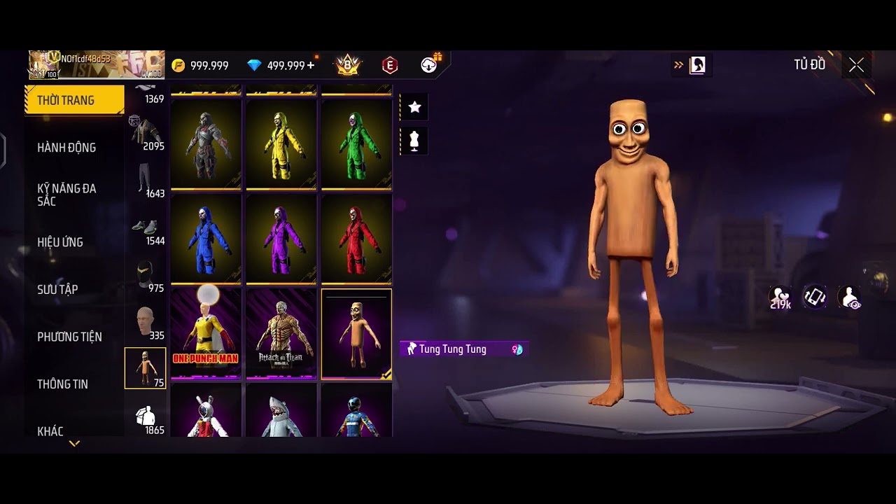 FF mod full skin súng trang phục VIP 8 rank tích v #ffmod 