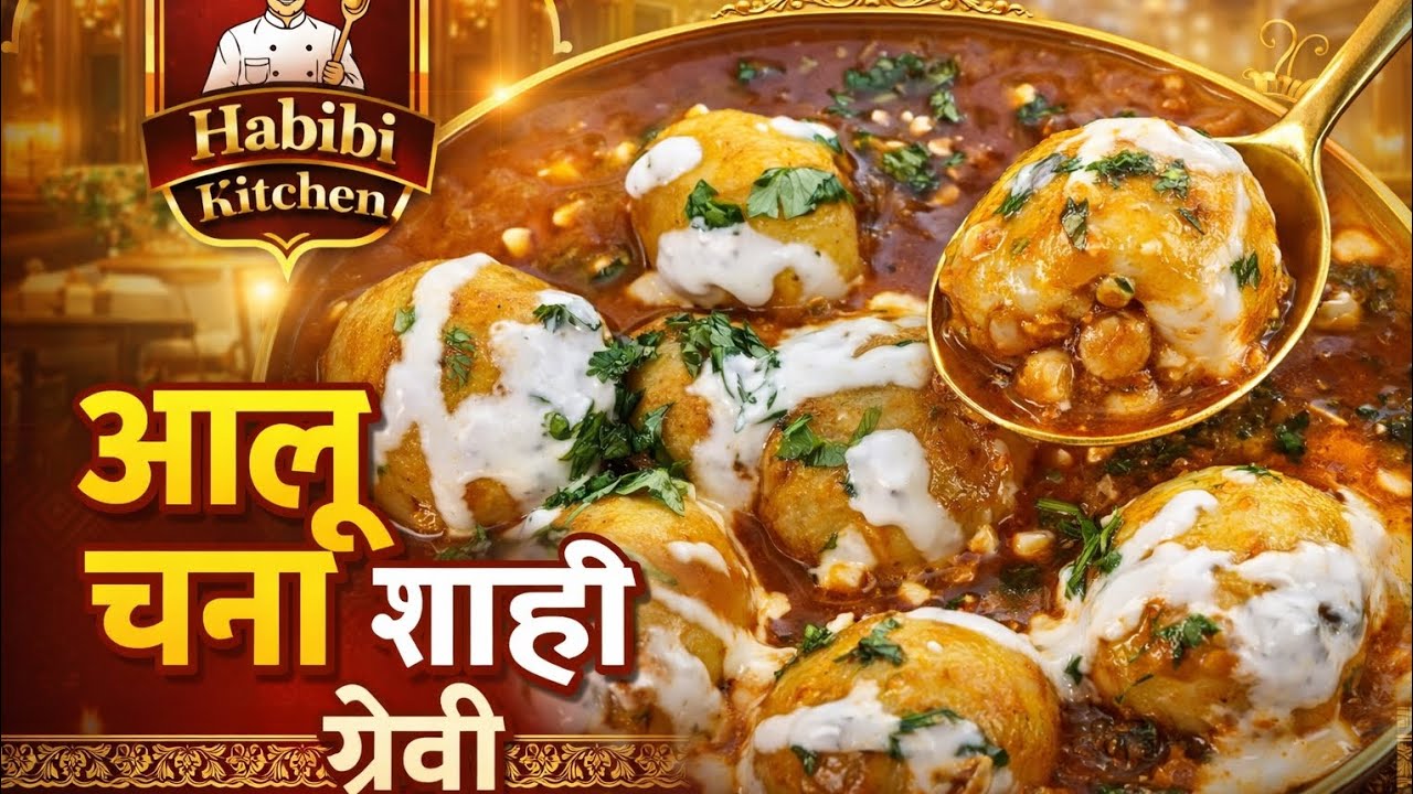 आलू चना शाही ग्रेवी 🤤 | होटल स्टाइल रिच & क्रीमी रेसिपी | Habibi Kitchen