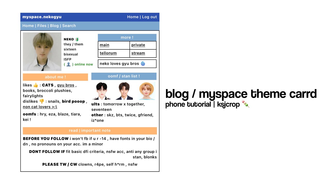 blog / myspace theme carrd | phone tutorial ★