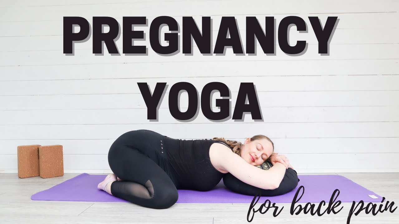 PREGNANCY YOGA STRETCHES FOR BACK PAIN | 15 Minute Prenatal Yoga | LEMon Yoga