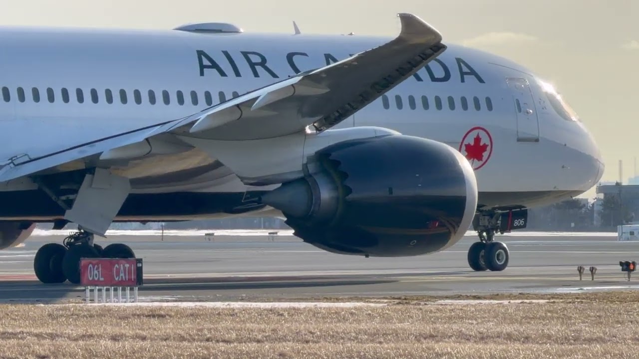 Air Canada Boeing 787 Dreamliner Takeoff in Golden Morning Light | Engine Vortex Close-Up