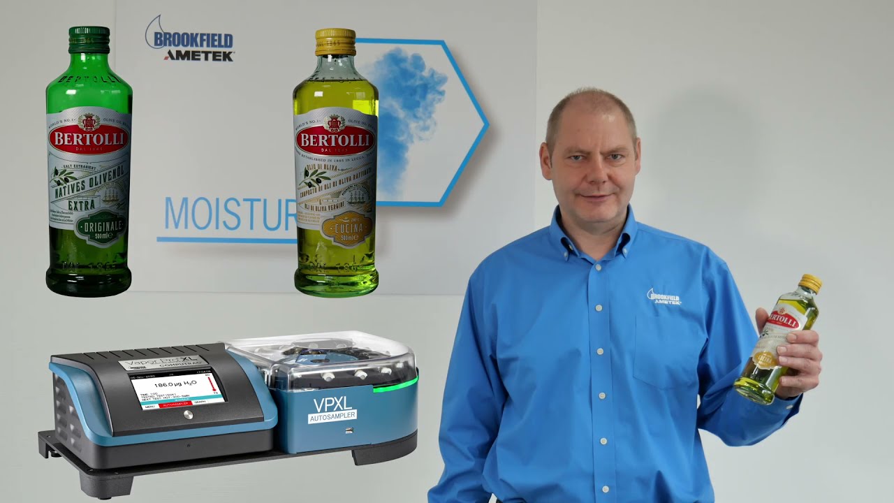 Measuring the Water Content of Olive Oil with AMETEK Brookfield's Computrac Vapor Pro XL Autosampler