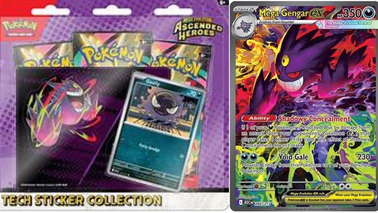 Brand New Pokémon Ascended Heroes Tech Sticker Collection Pack Opening