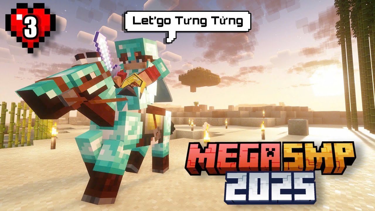 Cuộc Phi&ecirc;u Lưu C&ugrave;ng Tưng Tửng V&agrave; H&agrave;nh Tr&igrave;nh C&agrave;y 1000 Vi&ecirc;n Kim Cương | Minecraft MEGA SMP 2025 Tập 3