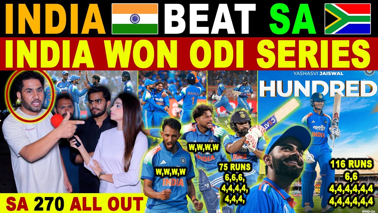 INDIA🇮🇳 271/1 DESTORY SA 🇿🇦 JAISWAL 116 KING KOHLI 65 | IND WON ODI SERIES | PAK PUBLIC REACTIONS