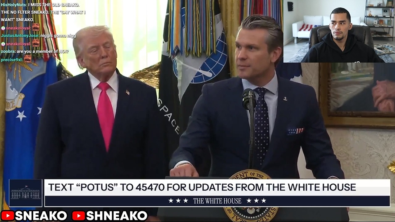 SNEAKO reacts to Pete Hegseth slipping up and admitting the US is a terrorist state