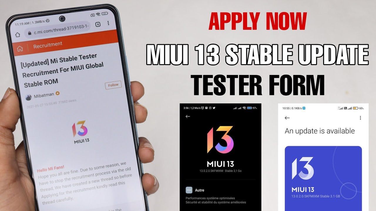 FINALLY 😀 MIUI 13 Stable Update Tester Form Here Apply Now 😯