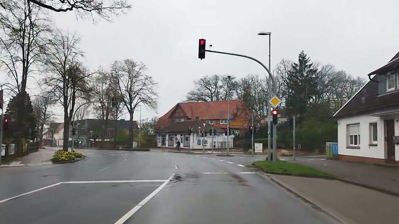 Bergen-Hohne drive through in rain.