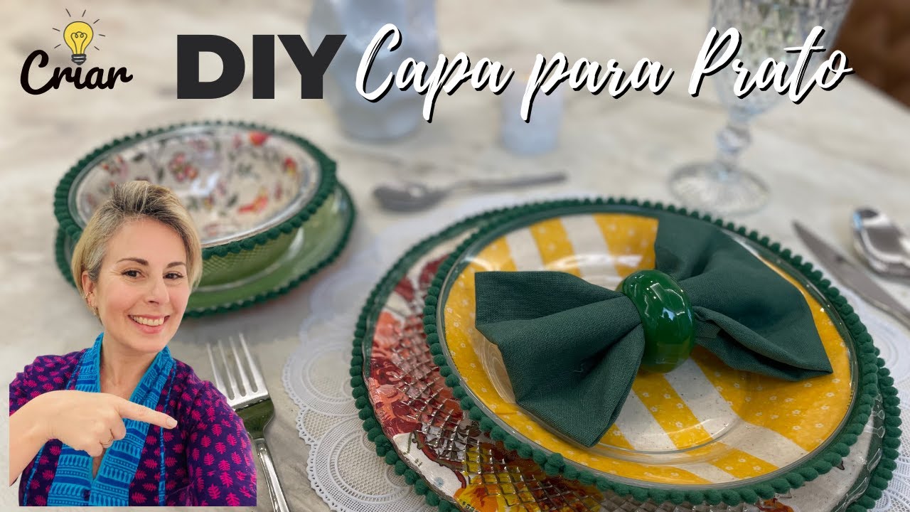 DIY CAPAS PARA PRATOS DE VIDRO | Decoupage com Tecido | Faça Você Mesmo!