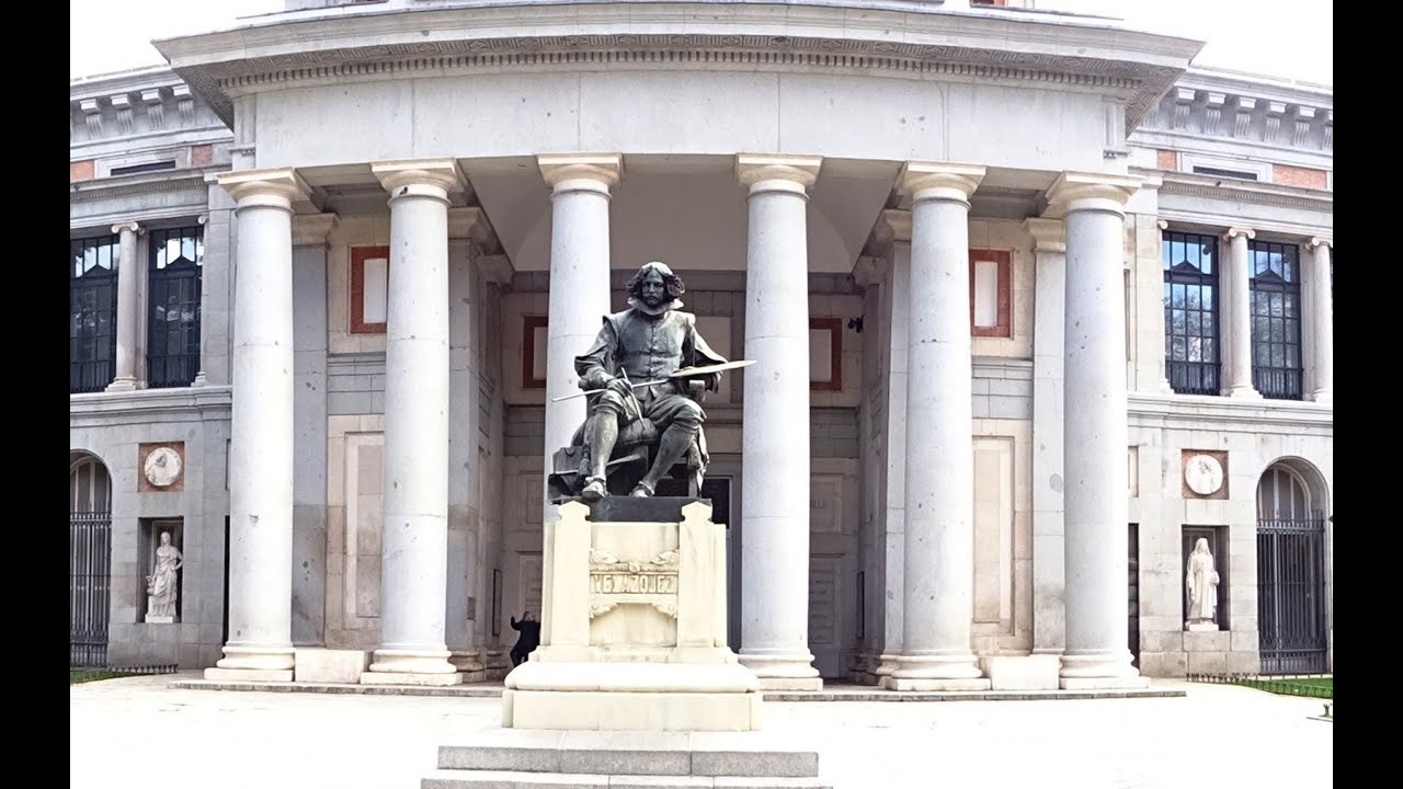 Museo del Prado (Madrid). Estatuas exteriores de Velázquez, Murillo, Un pintor para el Prado y Goya.