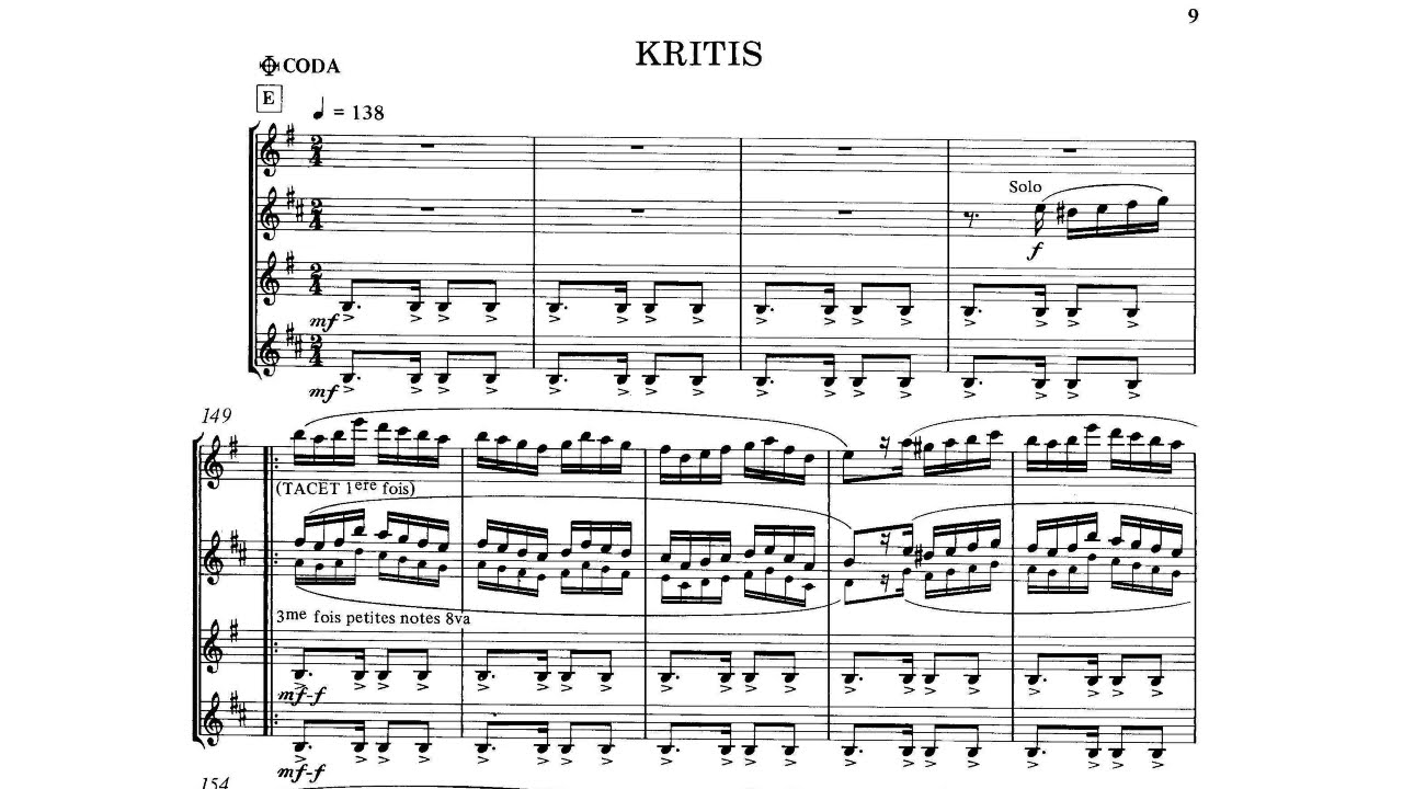 Pedro Iturralde - Suite Hellenique For Saxophone Quartet [Score-Video]