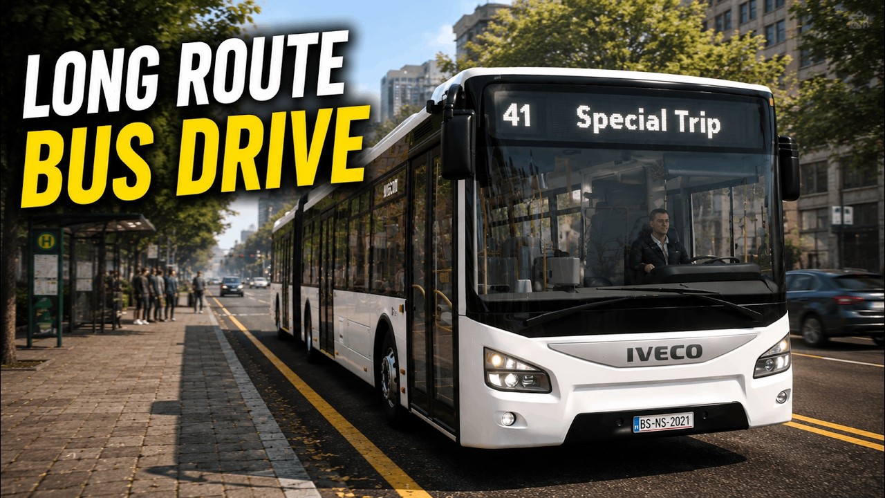 Driving the Iveco Urbanway 12m on a long route - Bus Simulator 21
