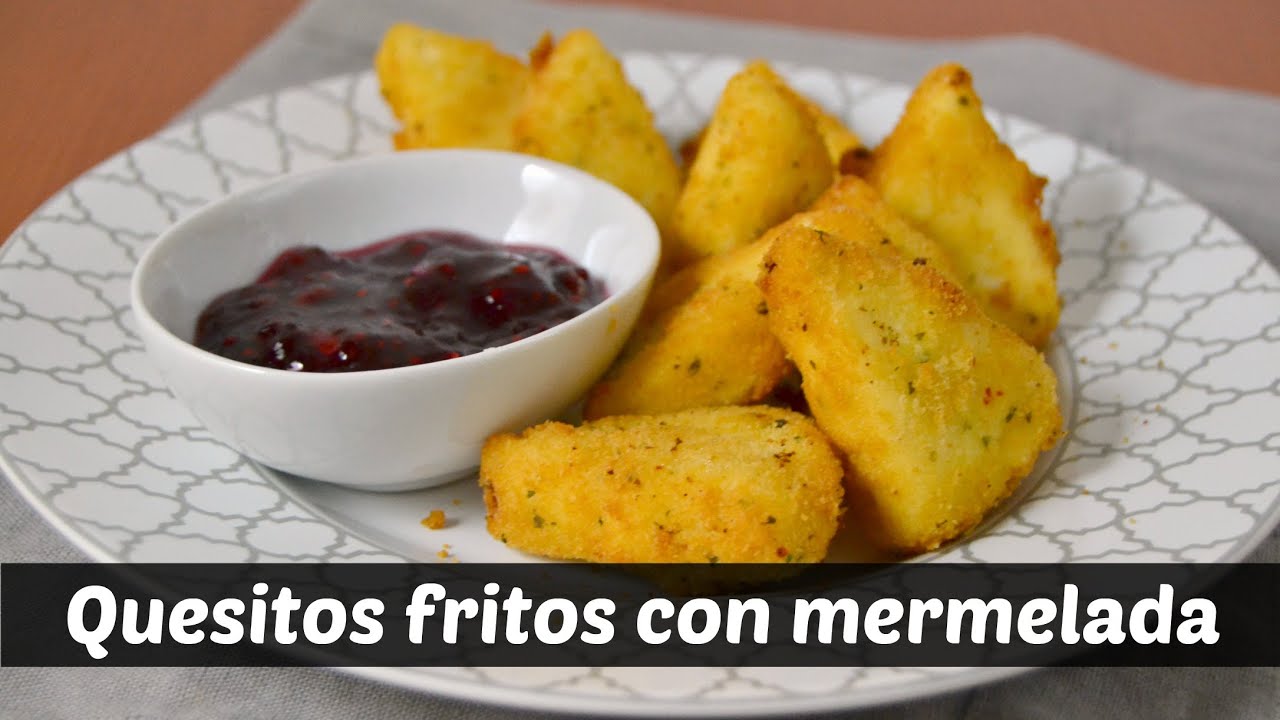 Quesitos fritos con mermelada. Receta fácil de aperitivo