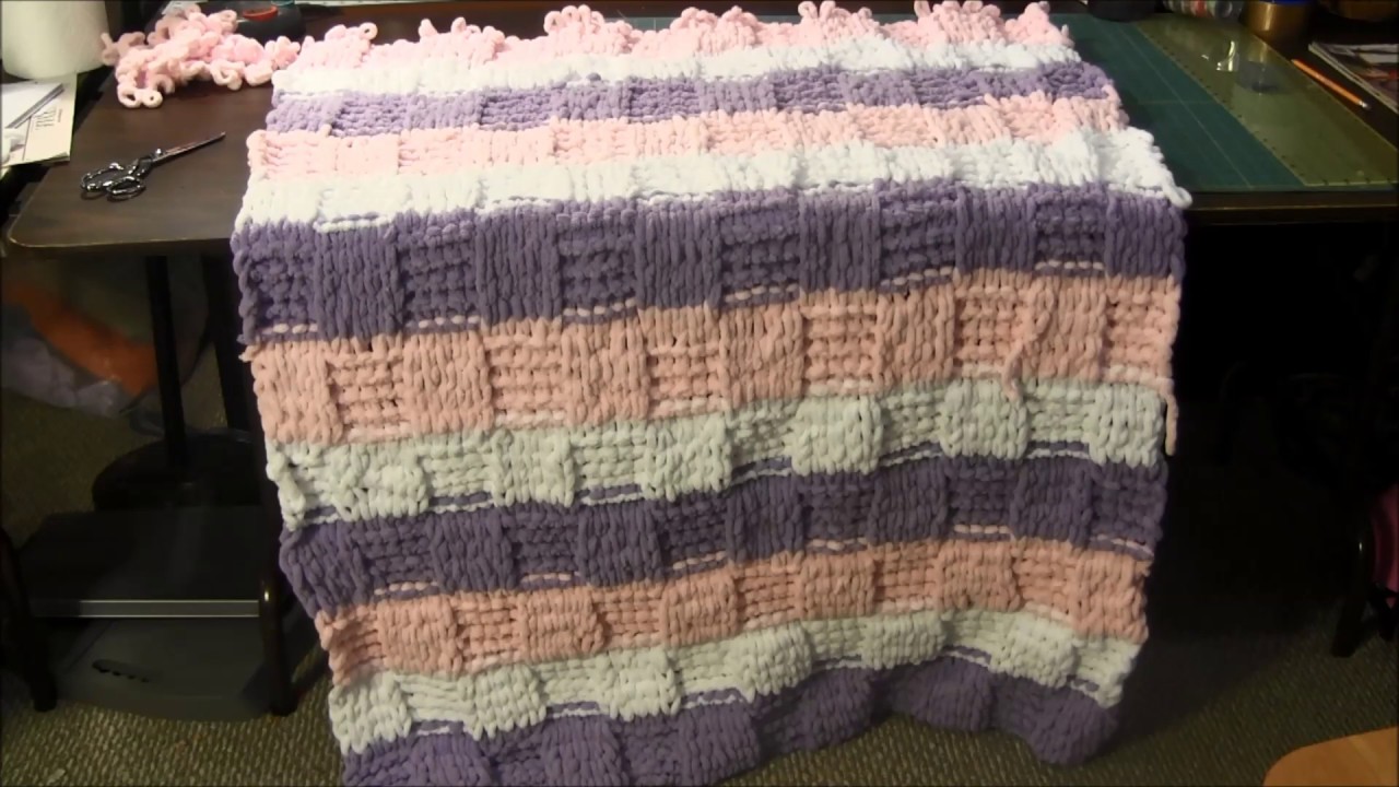 Learn to make a Loop Yarn Textured Blanket with our FREE Pattern