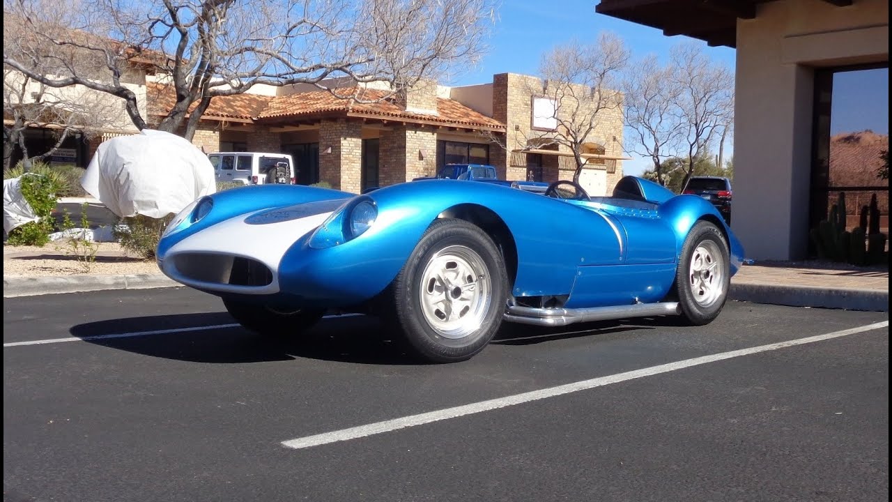 1958 Scarab Race Car # 19 Tribute in Blue & V8 Engine Sound & Ride - My Car Story with Lou Costabile