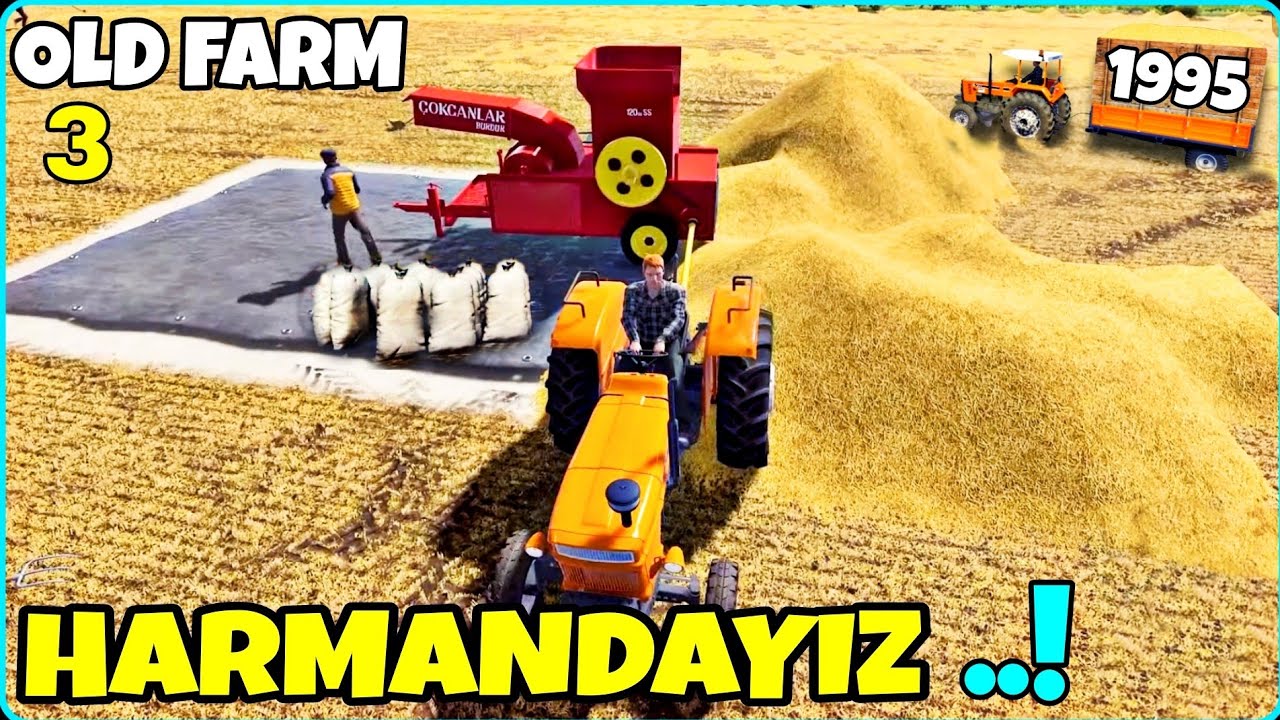 KAVURUCU SICAKTA KARA PATOZLA HARMANDAYIZ ❗️ 1995 YILI İLK HASAT ❗️ FS22 OLD FARM #nevşehir #harvest