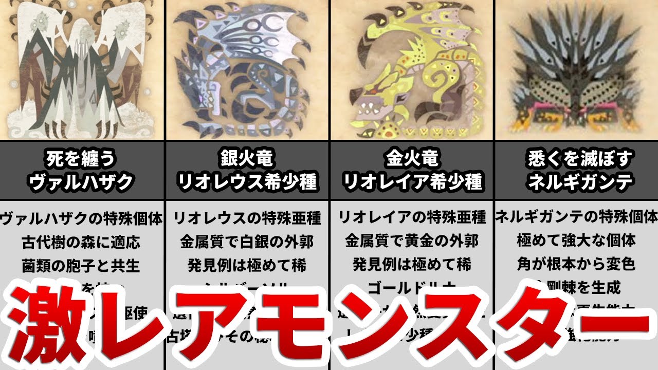 モンハンの世界にごく少数しか存在しないレアモンスターまとめ