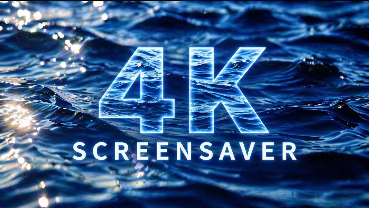Luxury TV Background – Dark Blue Ocean (Silent, 4K, 1 Hour)