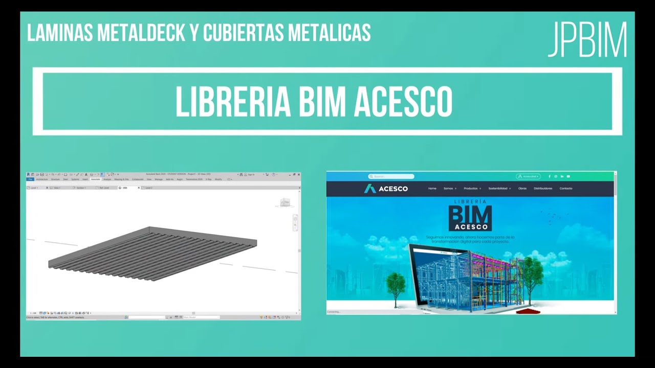 Libreria BIM ACESCO (instalación, perfiles, laminas metaldeck, cubiertas, etc...)
