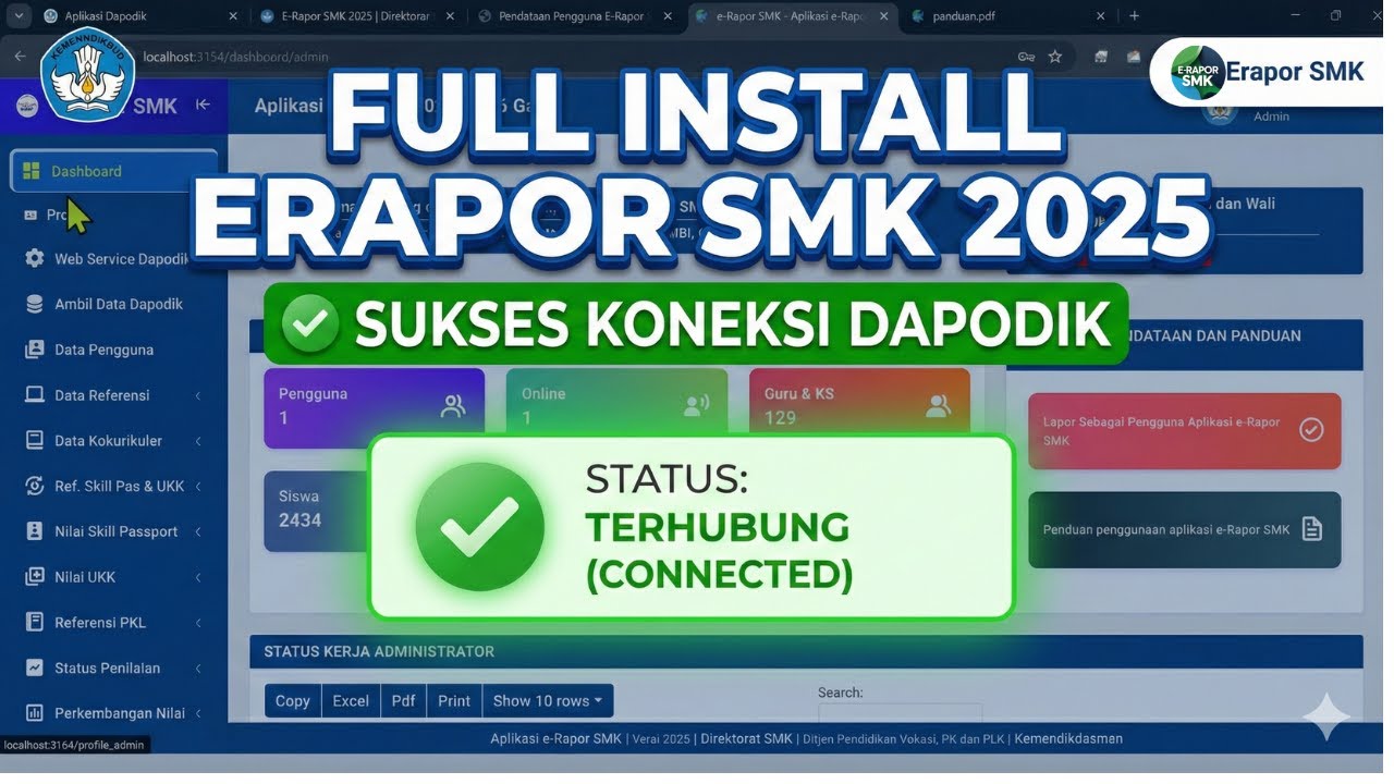 Cara Install Erapor SMK 2025 dan Koneksi Web Service Dapodik (Terbaru)