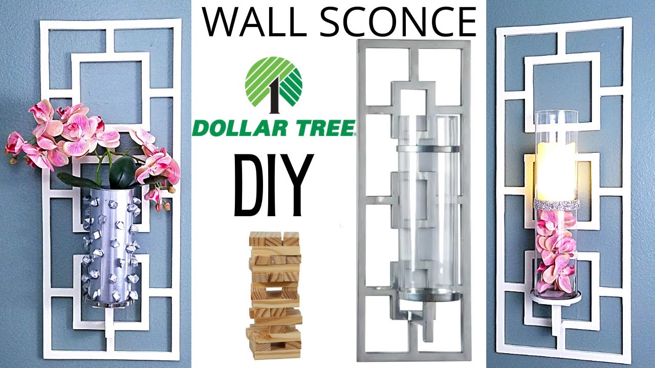 DOLLAR TREE DIY WALL SCONCES USING TUMBLING TOWER BLOCKS