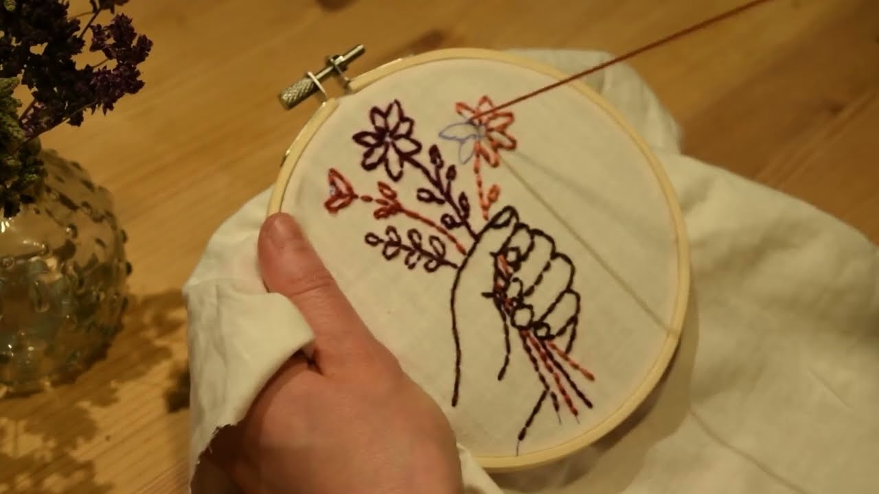 Simple Floral Embroidery for Beginners | Relaxing Slow Stitch Session
