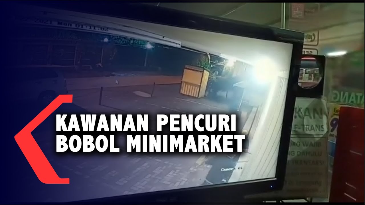 Terekam CCTV, Kawanan Pencuri Bobol Minimarket