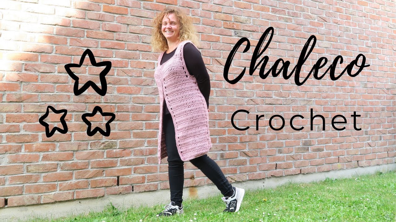 ✨CHALECO LARGO a Crochet | TODAS LAS TALLAS | CHIC DIY #chaleco #crochet #ganchillo #tutorial
