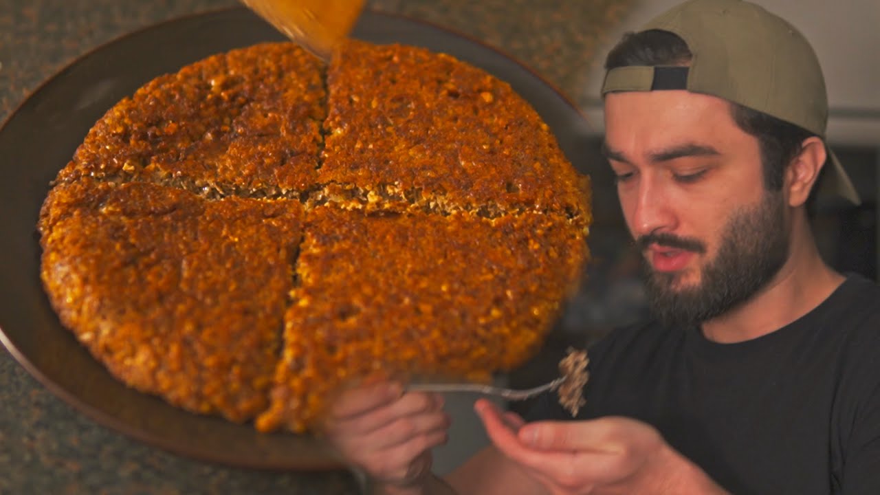 Walnut and Eggplant with eggs - Traditional Azerbaijani Recipe