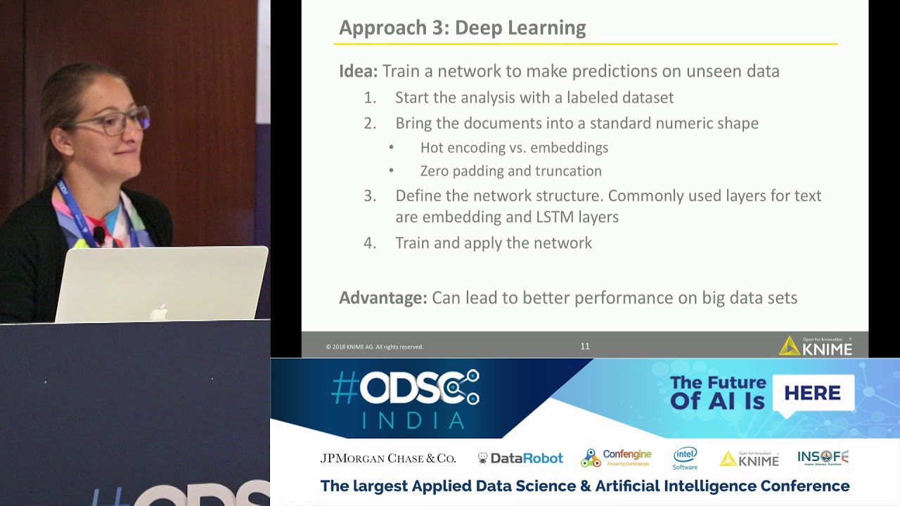 Sentiment Analysis with Deep Learning, ML or Lexicon Based by Kathrin Melcher at #ODSC_India