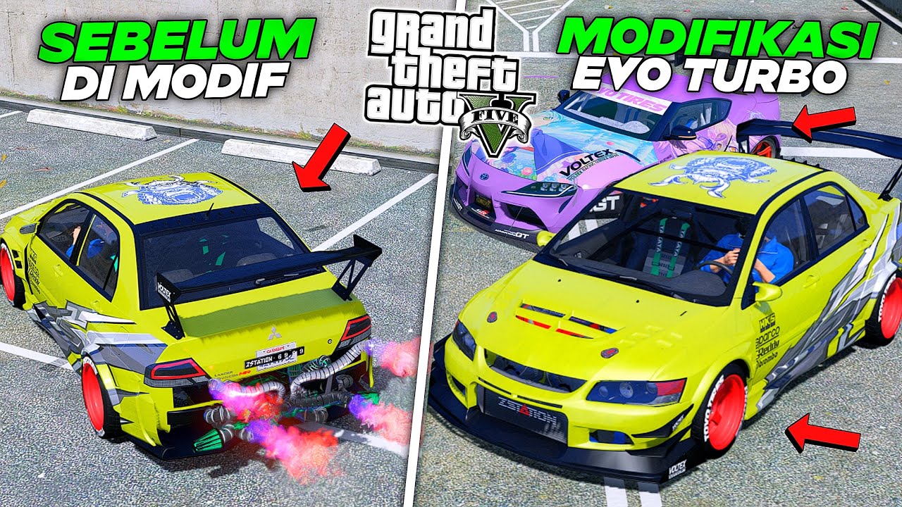 Aku MODIFKASI Mobil EVO Twin Turbo Langka Untuk Ikut Balapan CARMEET JDM Di - GTA 5 MOD