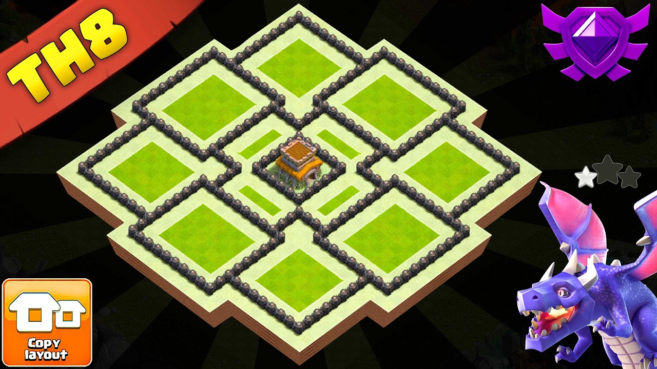 BEST TH8 Base Layout! UNBEATABLE War & Loot Defense NO 3 STARS! 🔥