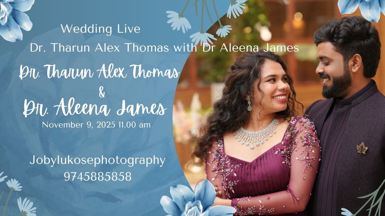 Dr. Tharun Alex Thomas with Dr Aleena James | Wedding Live | Jobylukosephotography 9745885858
