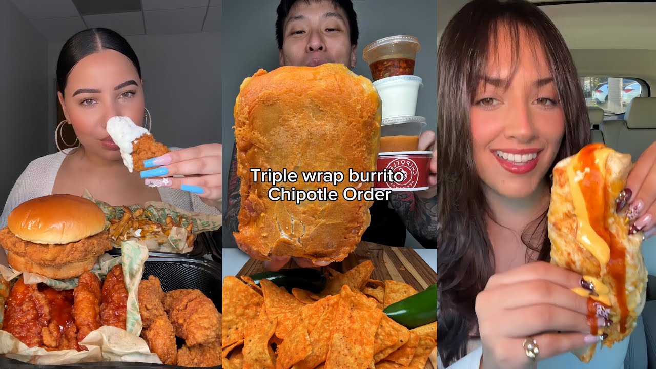 Подборка мукбангов из TikTok | McDonald’s, Wingstop, Raising Cane’s, Chipotle, Taco Bell и многое...