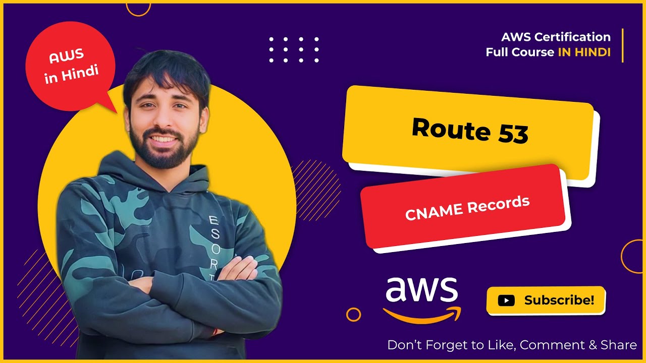 AWS Tutorials - 112 -  Route53 - CName Record in Action - AWS  (in Hindi)