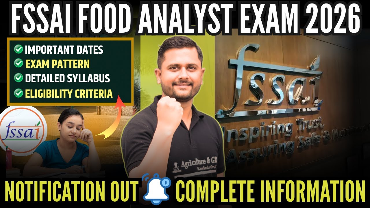FSSAI Food Analyst Exam Notification Out 2026 | FSSAI FAE 2026 | 11th Food Analyst Examination-2026