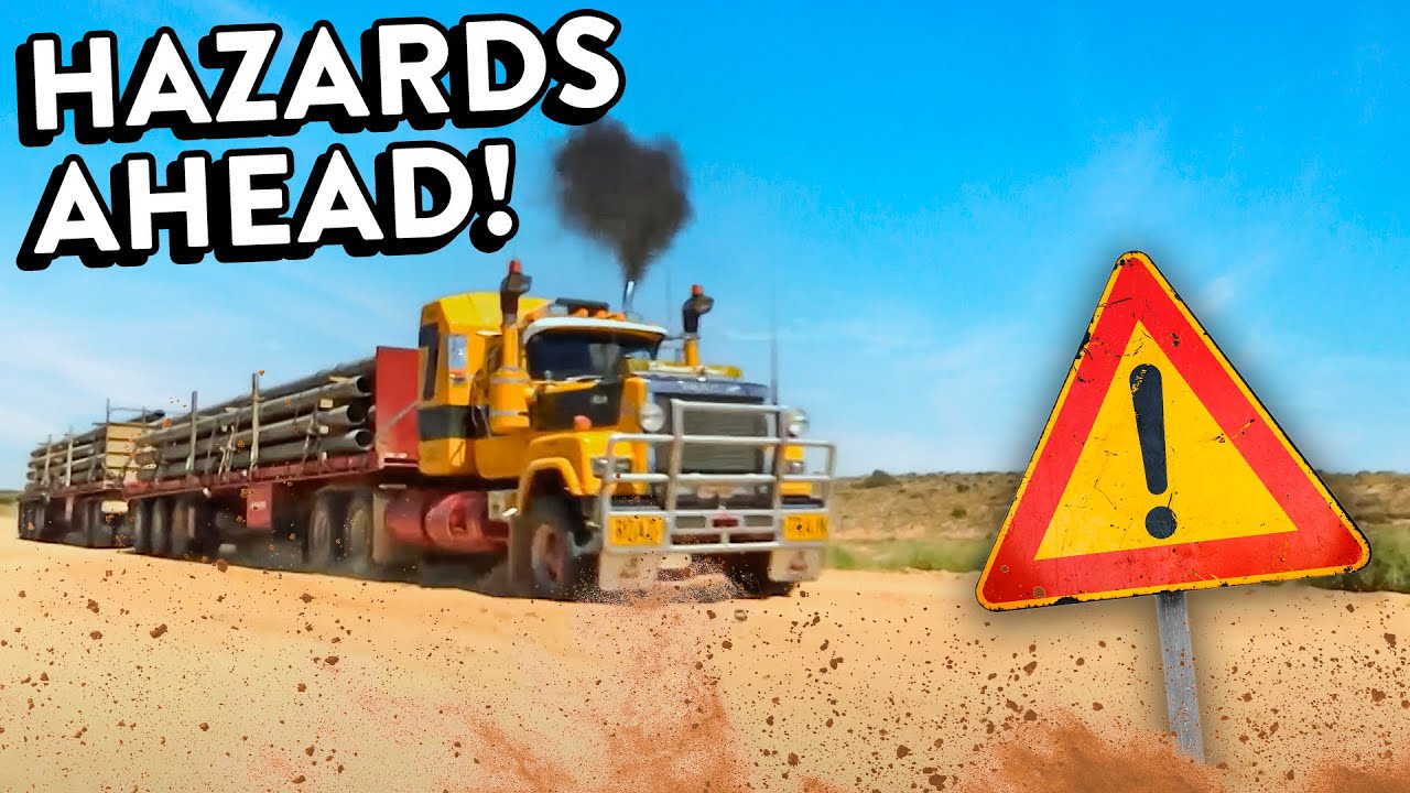 Truck Carrying 50 Tonnes Of Steel Pipes Drives Over Extreme Rough Roads