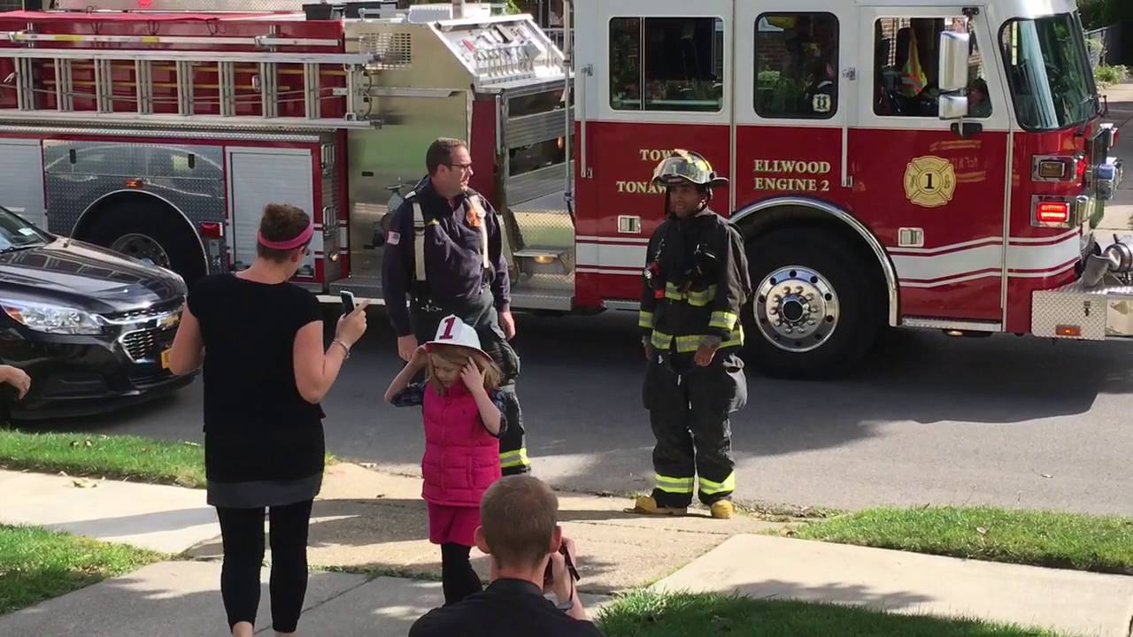 Olivia's Fire Truck ride home