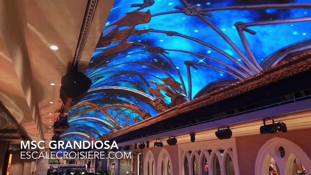 Promenade du MSC Grandiosa - Animation du Sky dôme LED
