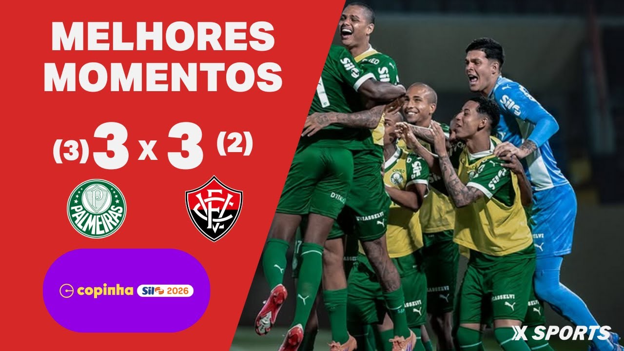 MELHORES MOMENTOS - PALMEIRAS 3 (3) X (2) 3 VITÓRIA - COPINHA