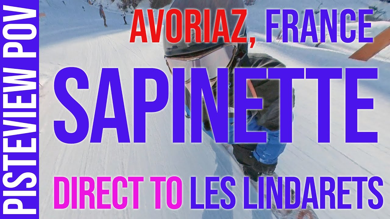Avoriaz, France, Sapinette (blue) direct to Les Lindarets - Ski and Snowboarding #pisteview #pov