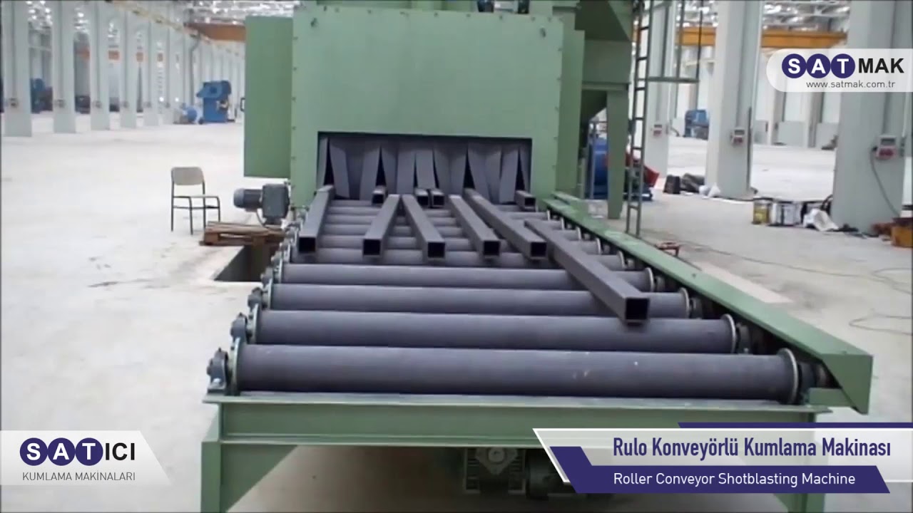 SATMAK ®️ Rulo Konveyörlü Kumlama Makinası | Roller Conveyor Shotblasting Machine