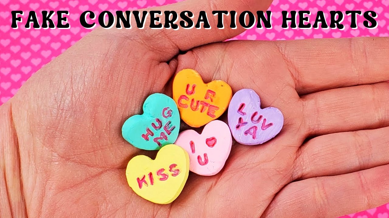 FAKE CONVERSATION HEARTS - Faux Valentine Candy Decorations