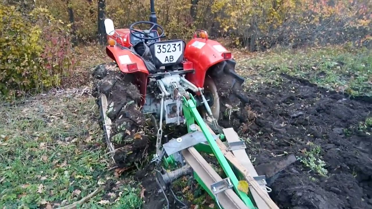 Yanmar YM 2220 оранка плугом бомет 2 -25