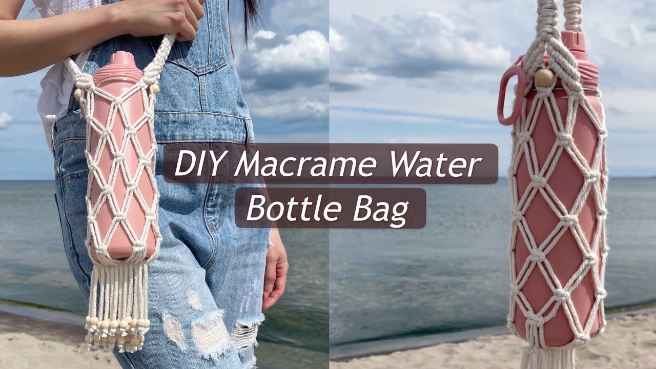 DIY Macrame Water Bottle Bag/Tutorial Macrame Water Bottle/Woven Design/編織教學