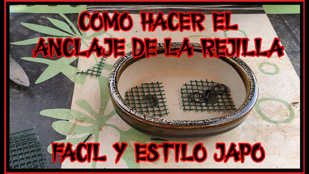Maceta de bonsai - Anclar las rejillas facil