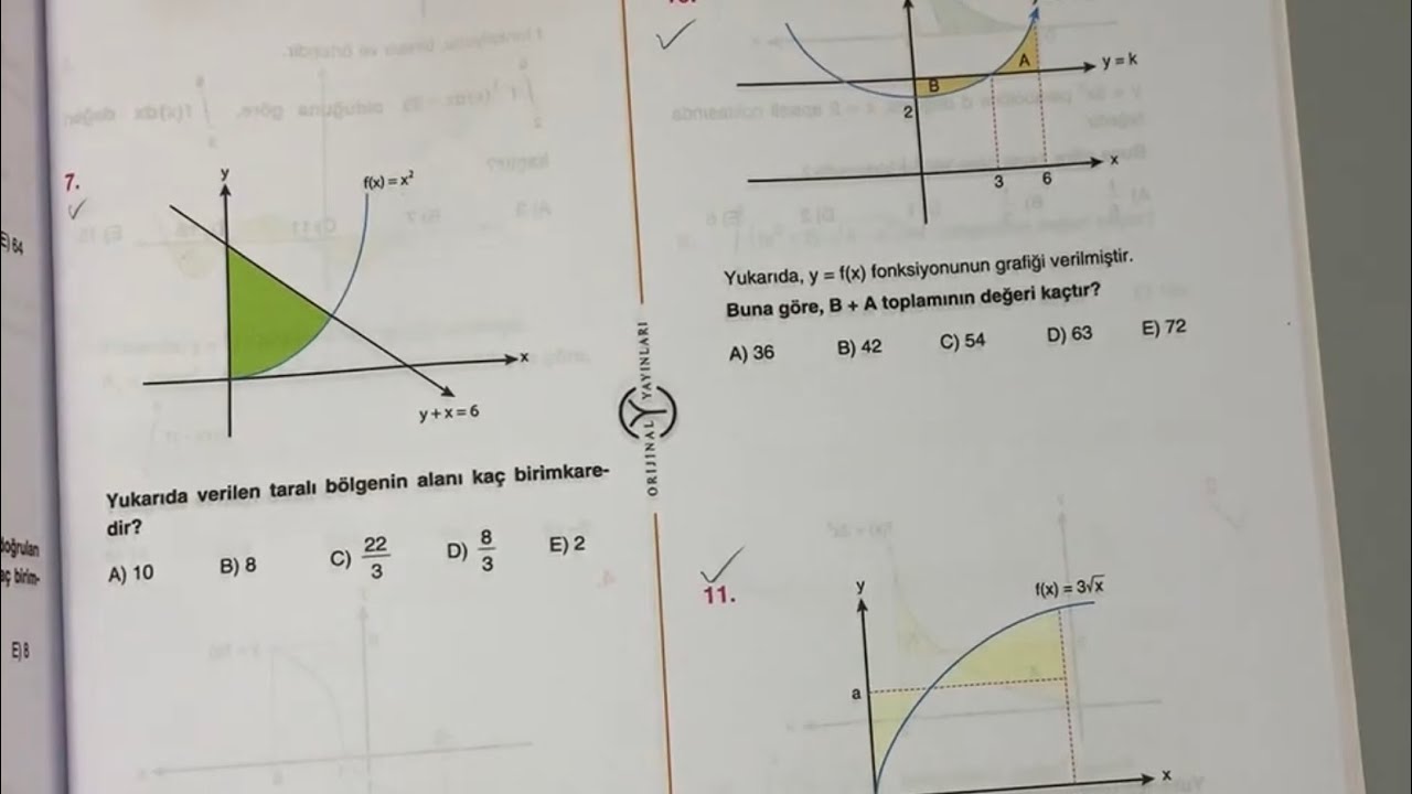 İntegralde İNTEGRAL hesaplamadan PRATİK YOLLA  alan bulma 5 soruyla mini bir Konu Anlatımı gelsin !!