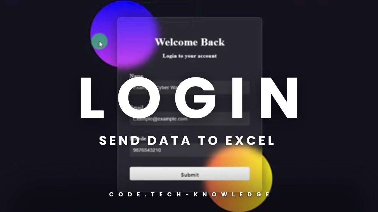 How to send HTML form data to google sheets, how to send form data in excel, Form to excel sheet